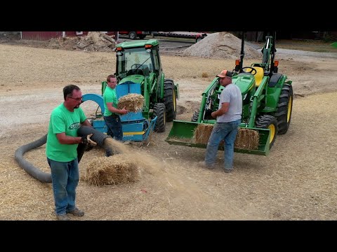 STRAW CHOPPER/BLOWER MAKES QUICK WORK AFTER SEEDING HUGE LOT!