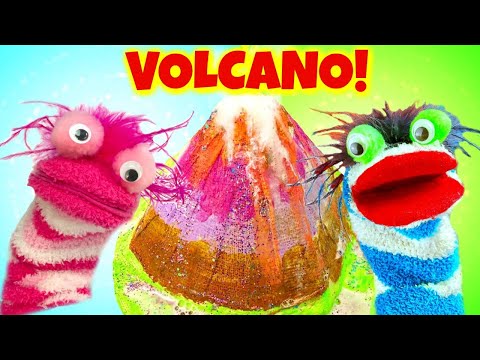 Fizzy and Phoebe Make an Erupting Glitter Volcano Experiment