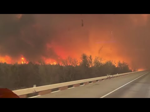 Videos show out-of-control wildfires in Texas Panhandle