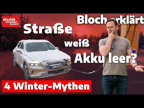 Straße weiß, Akku leer? 4 E-Auto Winter-Mythen - Bloch erklärt #235 I auto motor und sport