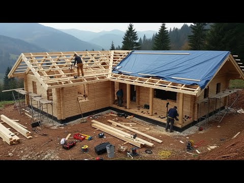Giant Modern Mountain Cabin Build from Start to Finish