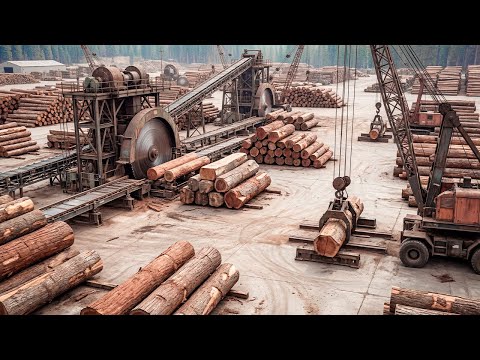 Inside a Massive Wood Sawmill Factory – The Complete Process of Manufacturing Wooden Doors