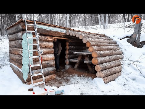 Building Underground Heated Cabin in the Forest | Start to Finish by @Woodys