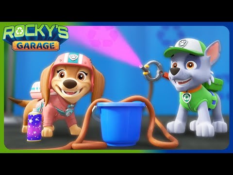 Rocky & Liberty Spray Paint Skyes Copter! | Rocky's Garage | Rocky - PAW Patrol | Cartoons for Kids
