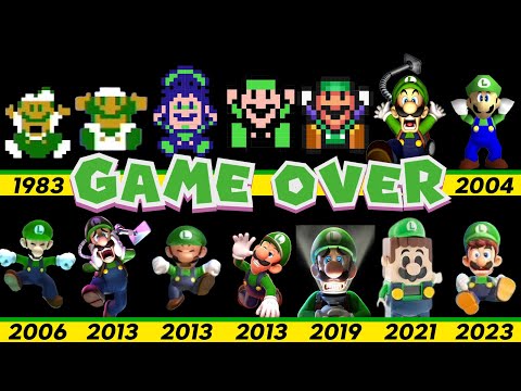 Evolution of Luigi game over with Death animation in super mario Game and LEGO