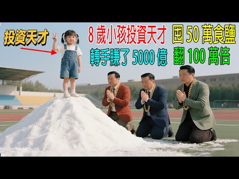 8歲小孩【投資天才】，囤50萬食鹽，轉手賣5000億，翻100萬倍！專家都跪了