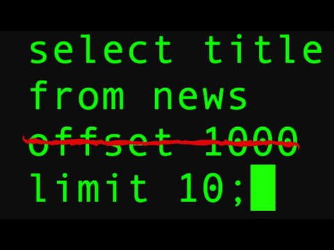 don’t use “offset” in your SQL