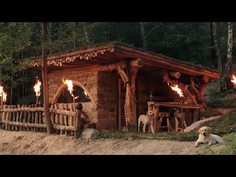 Bushcraft stone House. The final part