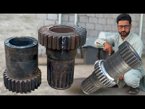 How to Repair a Severely Damaged Caterpillar Gear | Unbelievable Machinist Restoration