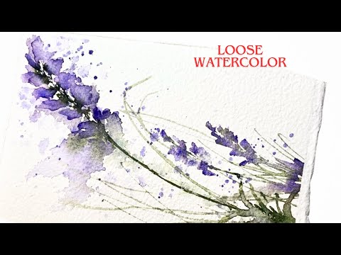 Flor en Acuarela Suelta, lavanda