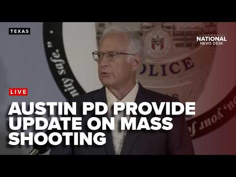 Press conference with officials at Austin Police following a mass shooting over the weekend