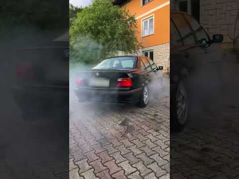 BURNOUT in a BMW E36 3.0 M54 #e36 #bmw #burnout #howto #swap #sound