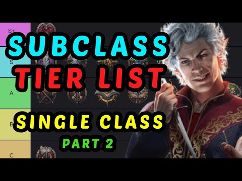 SUBCLASS TIER LIST - Single Class Characters -  Baldur's Gate 3 Honour Mode Guide Part 2