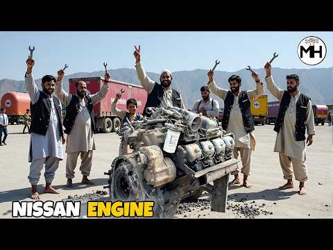 Nissan Engine Restoration in $500 || Pakistani mechanic Rebuilds V8 with Basic Tools