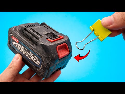 🔋Never Buy Drill Batteries Again! Use a Binder Clip and Watch What Happens!😱