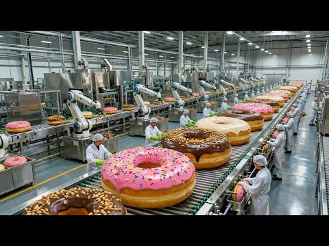 Inside a Modern Donut Factory: From Raw Dough to Glazed Donuts (Full Process)