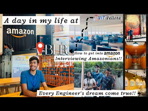 A day in my life at - AMAZON Bangalore🧑🏻‍💻 Office Tour 🏢 #amazon #vitvellore