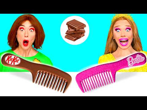 Real Food vs Chocolate Food Challenge | Who Wins the Cooking War by BaRaDa Challenge