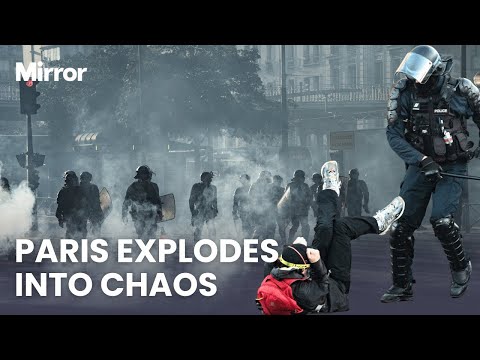 Paris riots ERUPT as protesters burn cars and deface landmarks across city