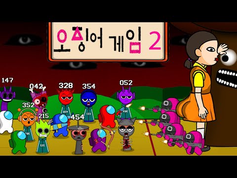 Among Us and Sprunki plays Squid Game 2 | Peanut Funny Animation