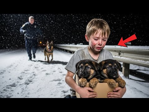 Officer and His K9 Partner Found a 6-Year-Old Boy with Two Freezing Puppies—The Truth Broke Everyone