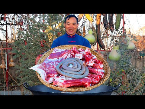 BEST Winter Hot Meal! Pork Belly Stew with Blood Sausage and Sauerkraut! | Uncle Rural Gourmet