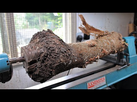 Woodturning - Cherry Root ball to Amazing Vase