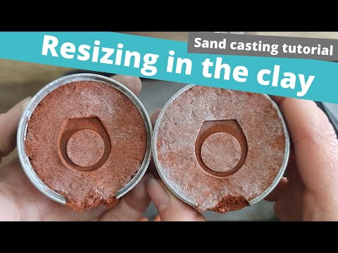 Resizing a ring in the clay - sand casting tutorial - Red Clay