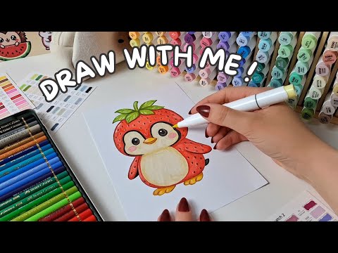 Draw with me with Ohuhu Markers🪷 + ASMR