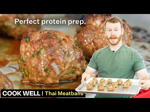 These spicy Thai inspired meatballs are an ideal summer meal.