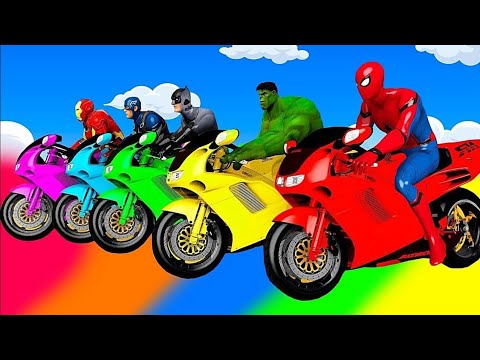 TRANSPORTING PIXAR CARS & FRUITS WITH COLORED & JOHN DEERE vs CLAAS vs TRACTORS - BeamNG.drive #983