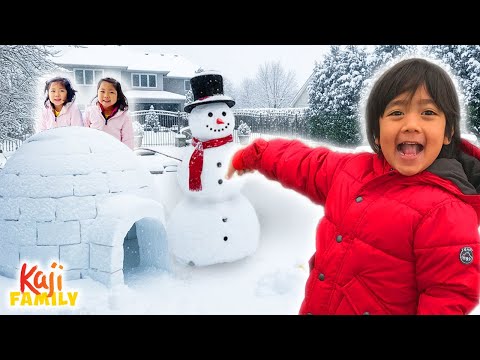 Ryan's 1st Snow Day Adventure | Skiing and Family Games!