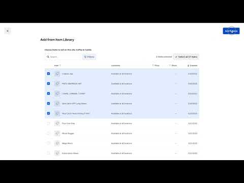 167.1 How to Add Items from Square Item Library to Square Online
