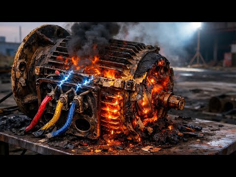Severely Burned Motor Rebuild Dead Motor? / 20kW Three Phase Motor Restoration.