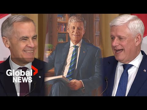 "Young man had promise": Former PM Harper talks about Carney at unveiling of his portrait