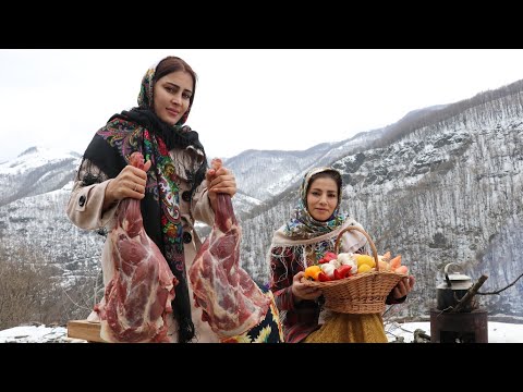 Rural Style Lamb Shoulder Stew Recipe With Barberry Pilaf & Saffron ♧ Village Cooking Vlog