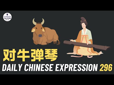 Daily Chinese Expression 296「对牛弹琴」 Intermediate Chinese podcast -Speak Chinese with Da Peng