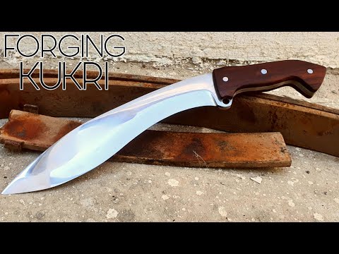Forging kukri knife from leaf spring
