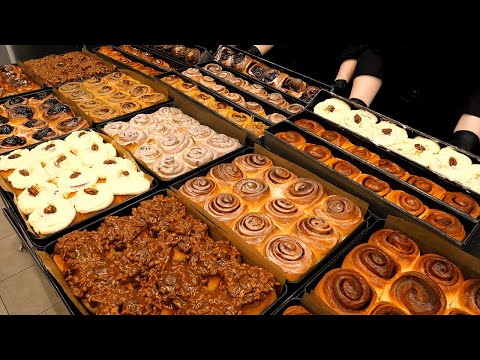 How to make various flavor of Cinnamon roll - Korean Bakery / 잠실 빵맛집 카페시나몬