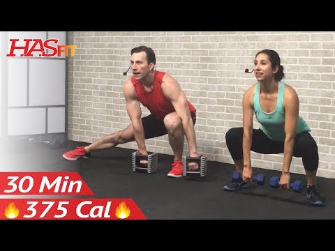 30 Minute Full Body Workout for Strength - Total Body Dumbbell Weight Training at Home for Women Men