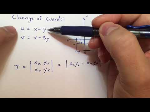 Double Integral through a Change of Coordinates (the Jacobian)