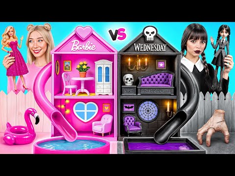 Строим Удивительный Кукольный Домик | Уэнсдей Против Барби Челлендж от Bubba DO Challenge