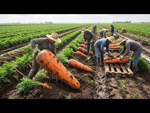 Harvesting Carrots At The World's Largest Farm - From Seed To Finished Carrot Product