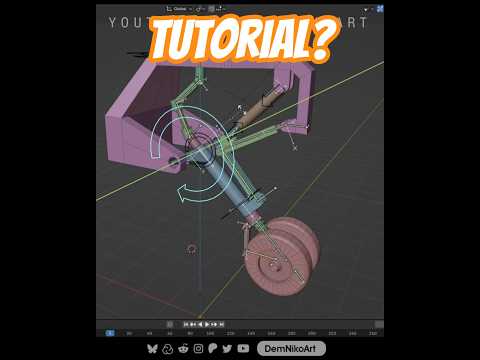 SHOULD I DO A TUTORIAL? ✈️ #b3d #blender #rigging #tutorial #airplane #landinggear