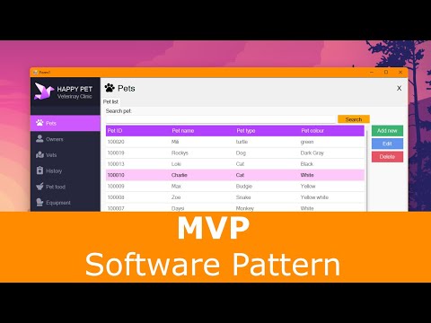 CRUD with MVP pattern, C#, WinForms and SQL Server