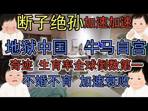 震惊!中国生育率全球倒数第一!医院产科85%床位空置,新生儿数量跌破冰点,中国即将超越韩国成生育率最低国。#中国生育率#人口危机#幼儿园倒闭