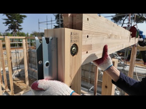 Wooden house (medium timber frame) assembly video (OSV) that you will want to watch until the end