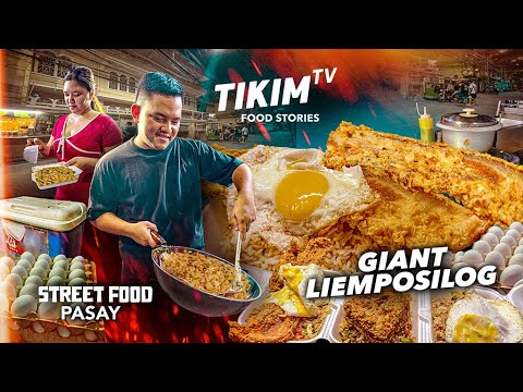 Viral na GIANT FRIED LIEMPO SILOG sa Pasay | Manila Street Food | TIKIM TV