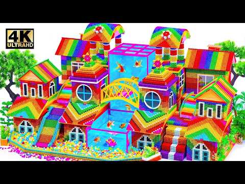 ASMR x1.5 - Build Water Park Mansion & Tallest Swimming Pool From Magnetic Balls For Pets