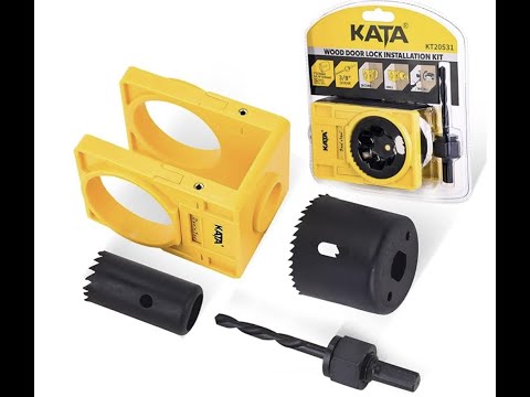 KATA 1-3/8" - 1-3/4" Door Lock Installation Kit for Wooden Doors with Guide Template